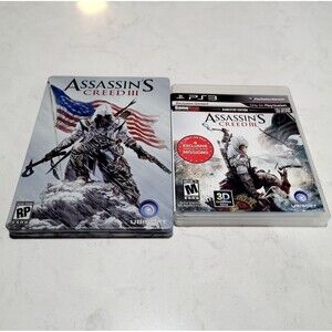 Assassin's Creed III Steelbook PS3 PlayStation 3 Tested Collectors CIB EUC